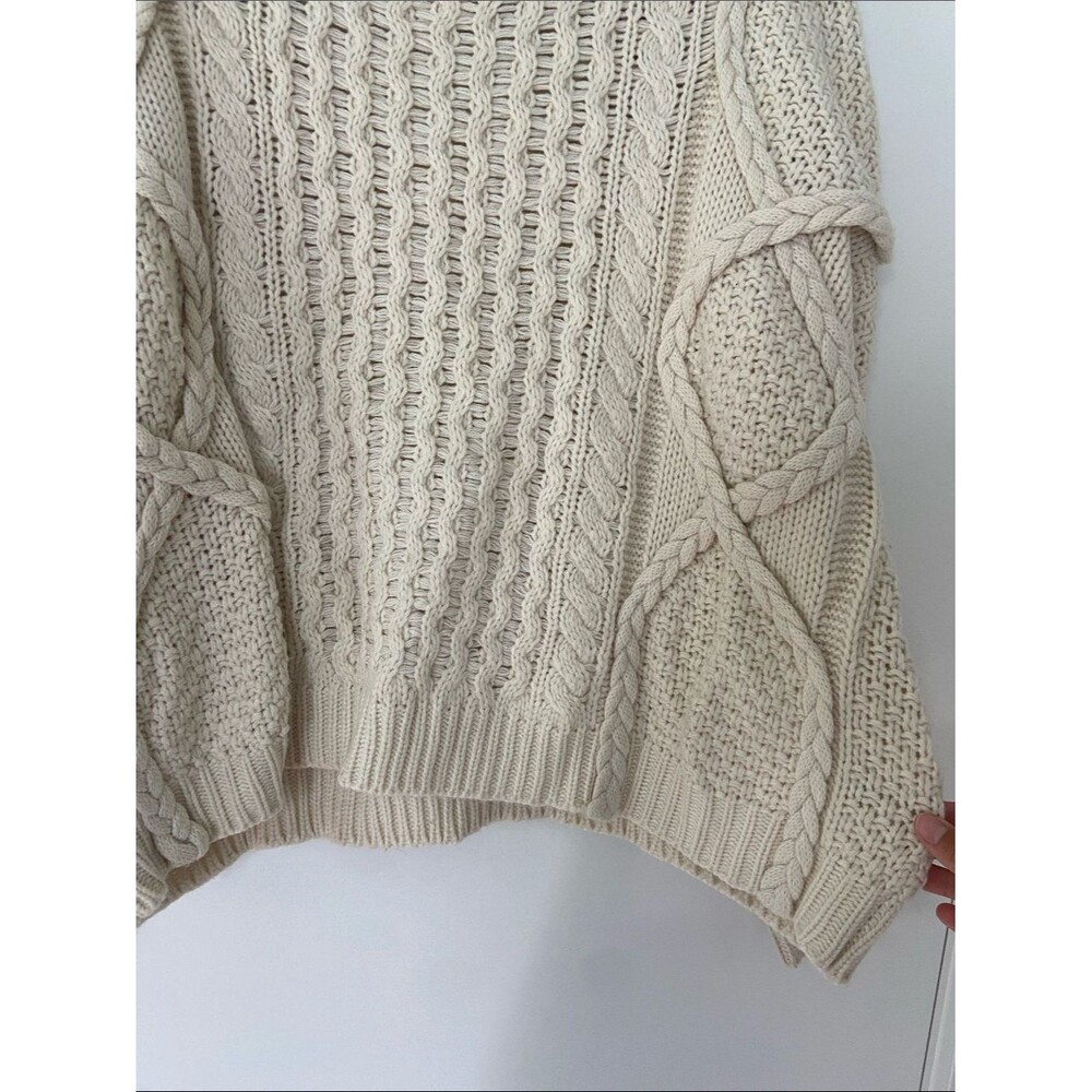 Altar’d State Cream Cable Knit Women's Sweater - Picture 5 of 7